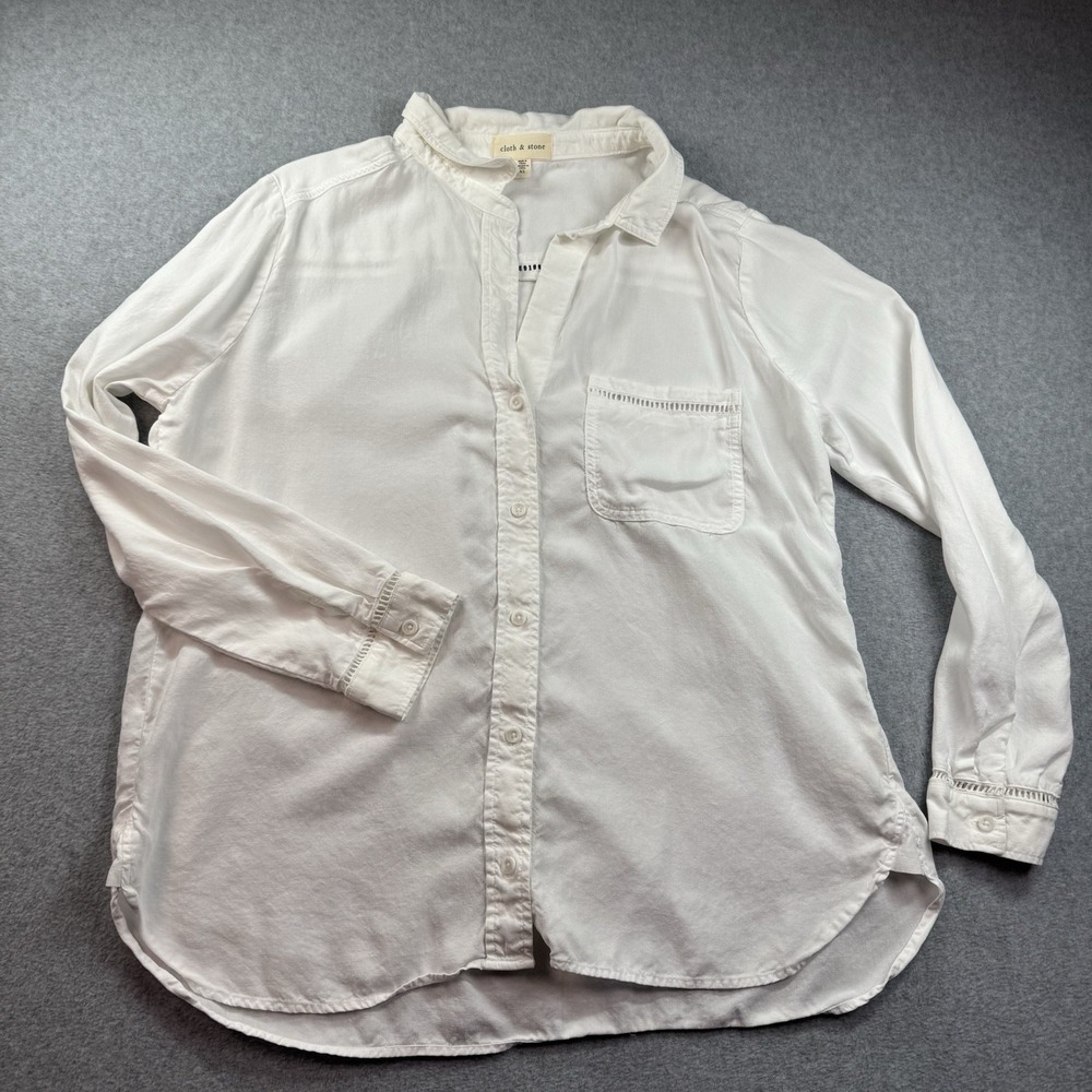 Cloth & Stone White Tencel Button-Down Shirt